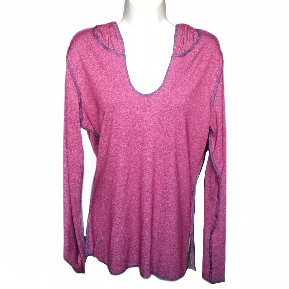 USA 90 Degree Active Work Out Hood Long Sleeve Top
